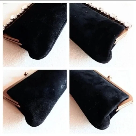 Miu Miu Black Clutch with Crystal Accents - Picture 4 of 9